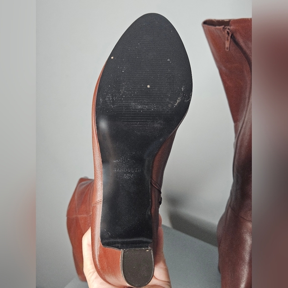 Bandolino Brown Leather Knee-High Boots 8.5 3" Heel - Picture 3 of 9